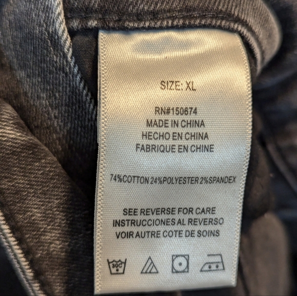 Wash Lab Storm Grey Overalls Wide Legs Rolled Frayed Hem....Size ExLarge - Picture 8 of 11